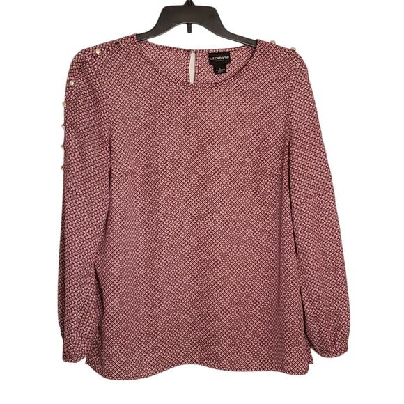 Liz Claiborne Career Womens Blouse Large long sleeve pullover button sleeve - Picture 1 of 4